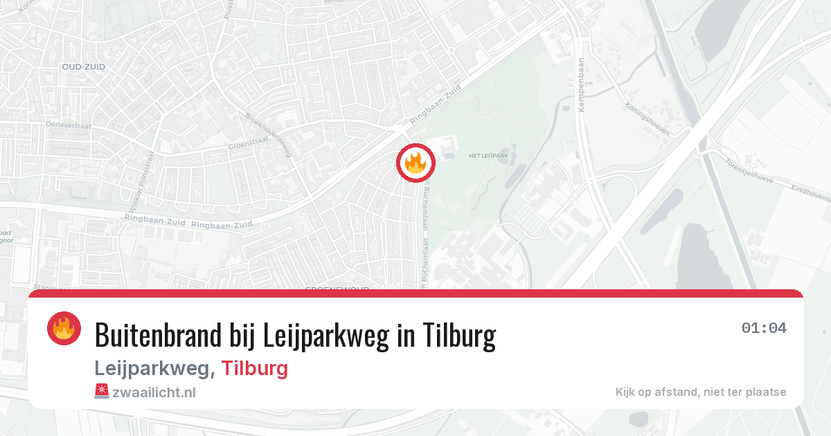 Buitenbrand bij Leijparkweg in Tilburg — 13 jun 2026