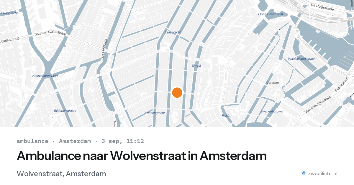 Ambulance naar Wolvenstraat in Amsterdam — 3 sep 2026