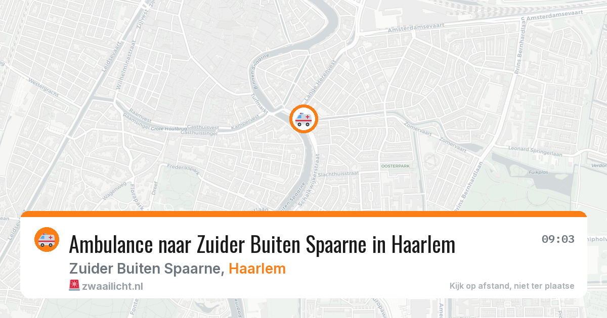 Ambulance naar Zuider Buiten Spaarne in Haarlem — 14 aug 2026
