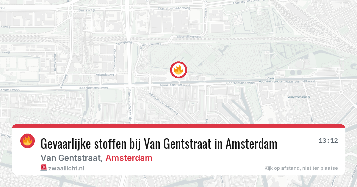 Gevaarlijke stoffen bij Van Gentstraat in Amsterdam — 30 jul 2026