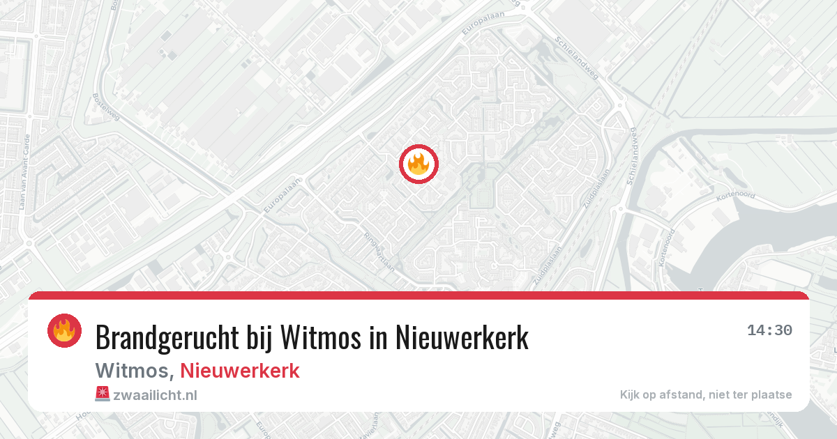 Brandgerucht bij Witmos in Nieuwerkerk — 27 mei 2026