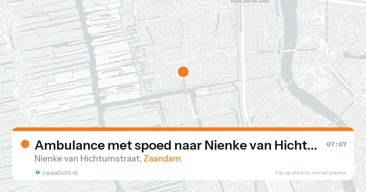Ambulance met spoed naar Nienke van Hichtumstraat in Zaandam — 20 mei 2026