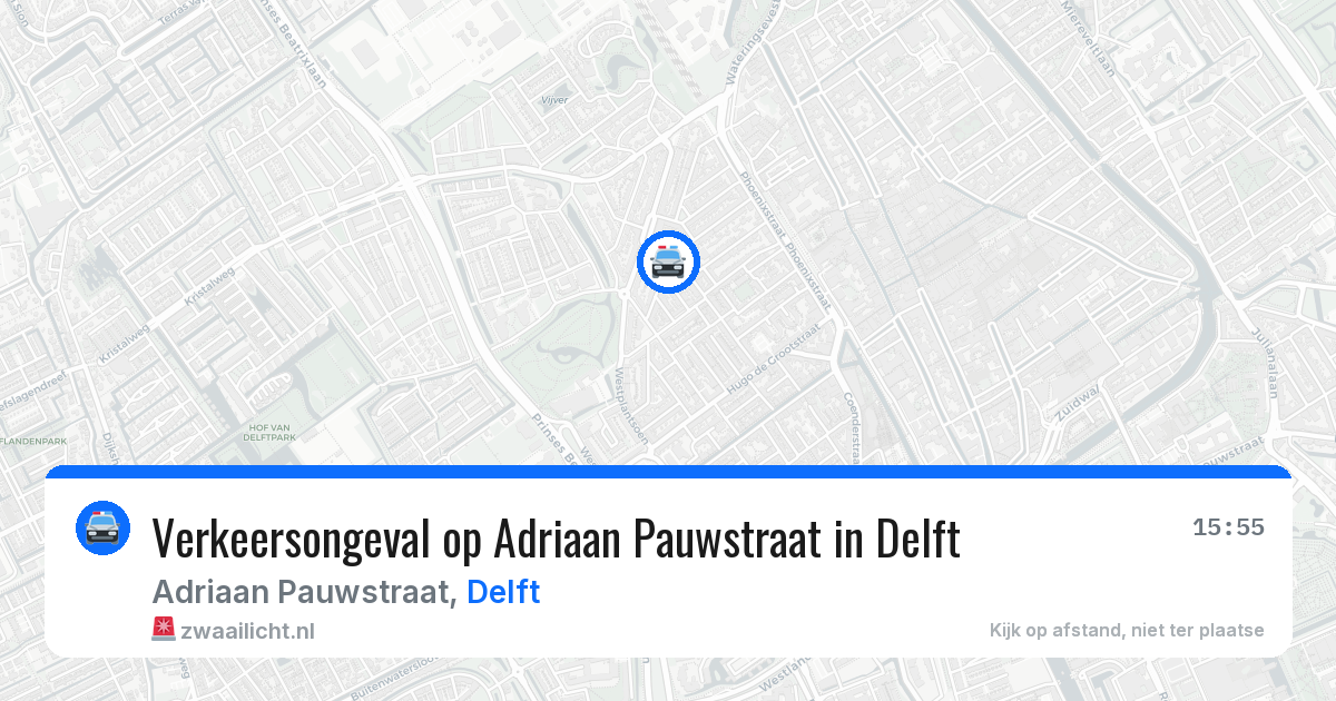 Verkeersongeval op Adriaan Pauwstraat in Delft — 29 jun 2026