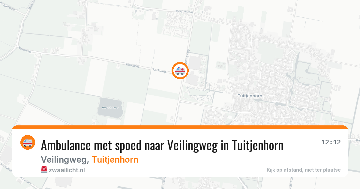 Ambulance met spoed naar Veilingweg in Tuitjenhorn — 9 aug 2026