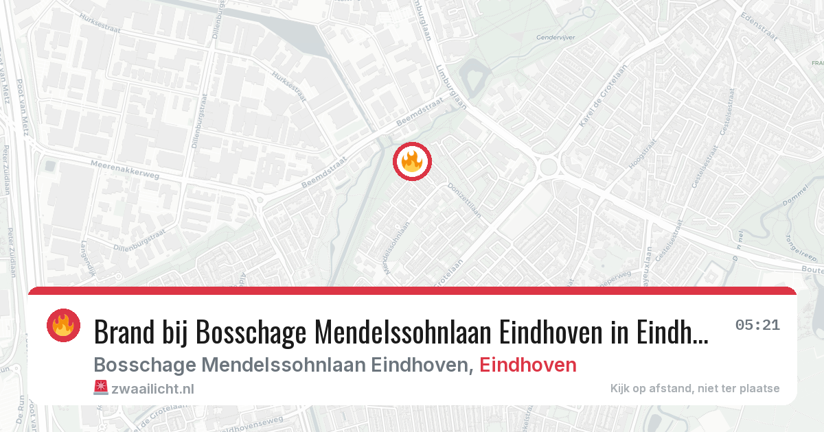 Brand bij Bosschage Mendelssohnlaan Eindhoven in Eindhoven — 5 aug 2026