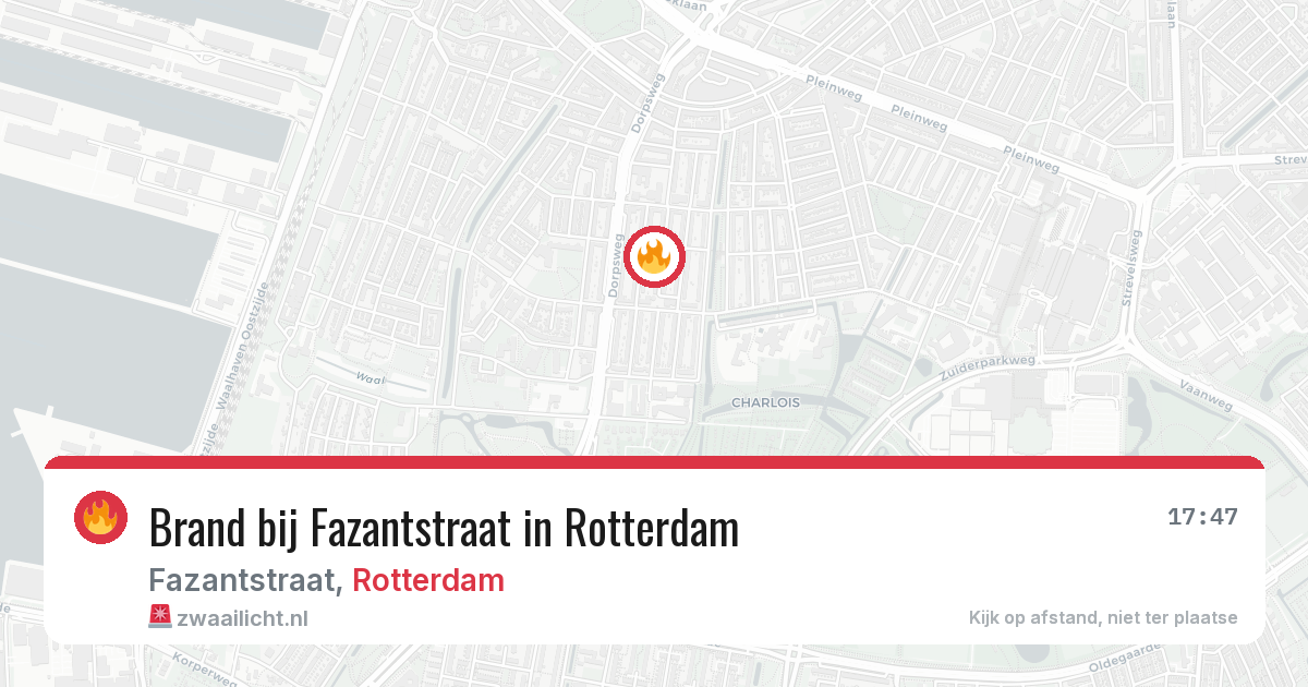 Brand bij Fazantstraat in Rotterdam — 16 mrt 2026