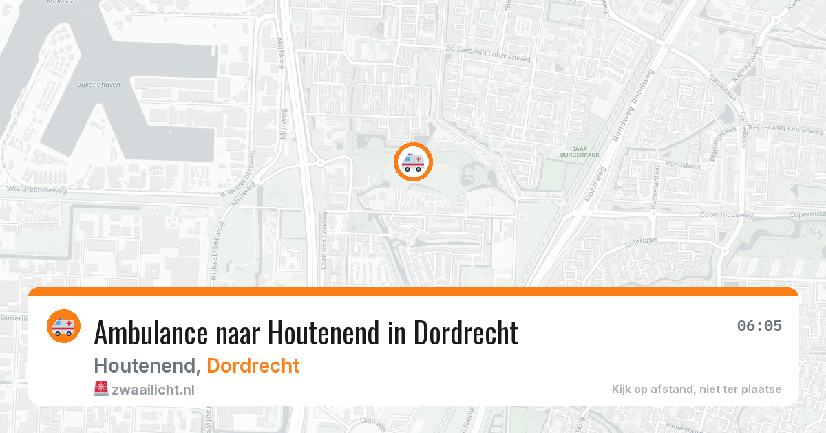 Ambulance naar Houtenend in Dordrecht — 14 aug 2026