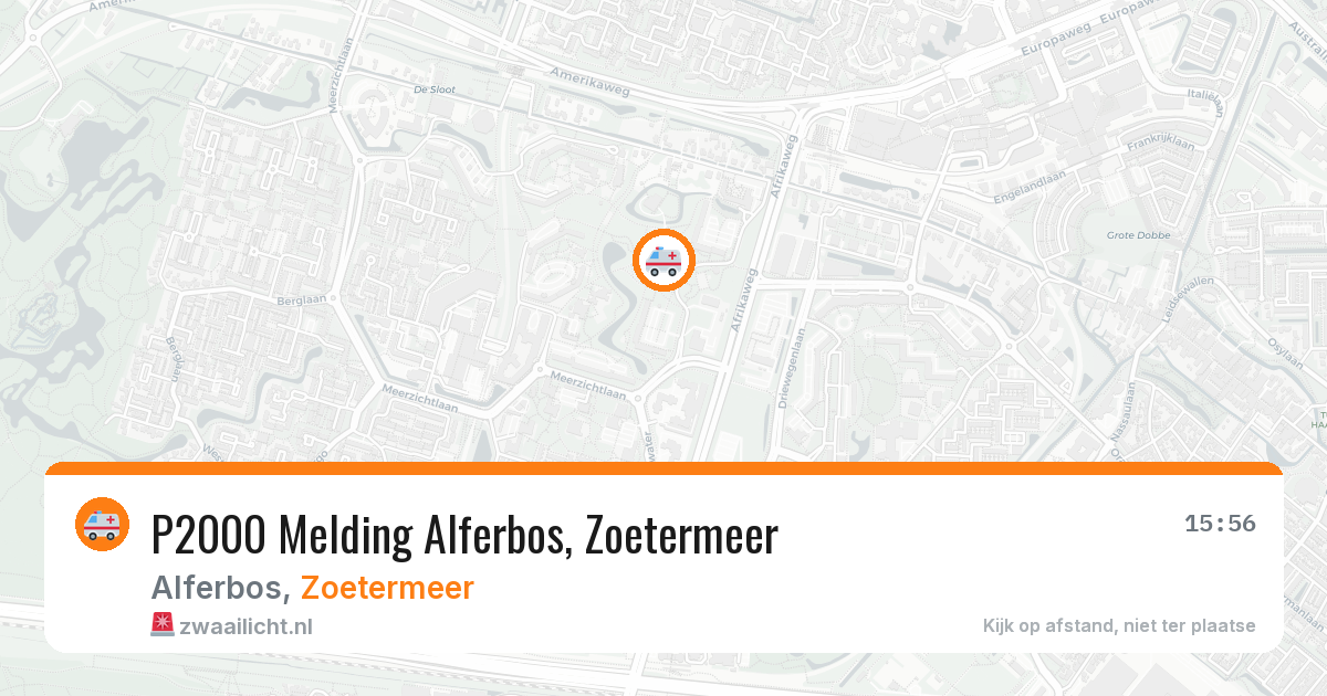 P2000 Melding Alferbos, Zoetermeer — 5 jul 2026
