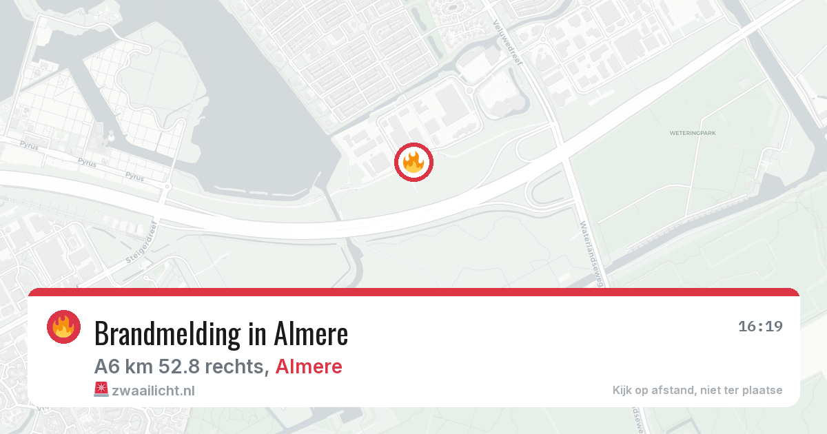 Brandmelding in Almere — 12 aug 2026
