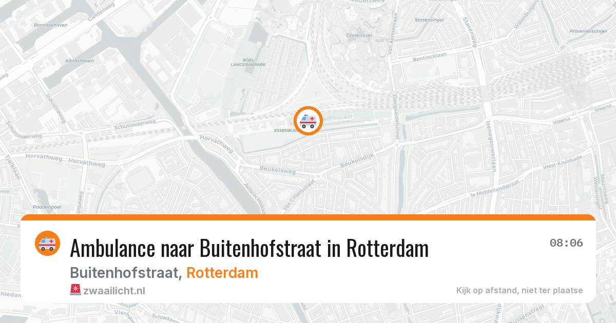 Ambulance naar Buitenhofstraat in Rotterdam — 1 aug 2026