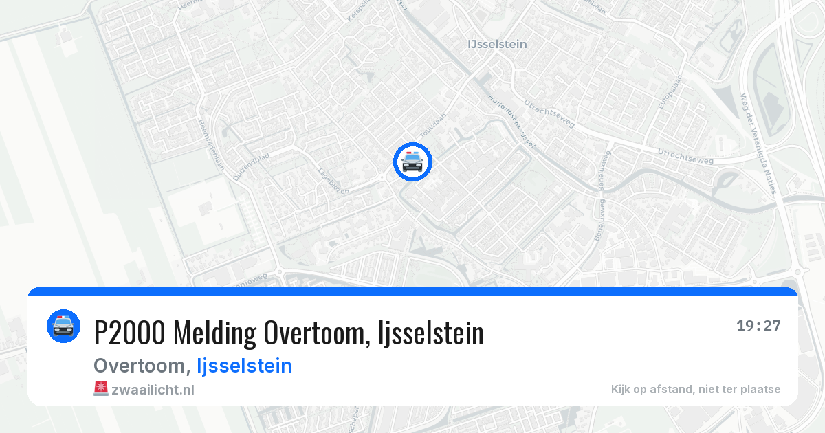 P2000 Melding Overtoom, Ijsselstein — 8 mei 2026