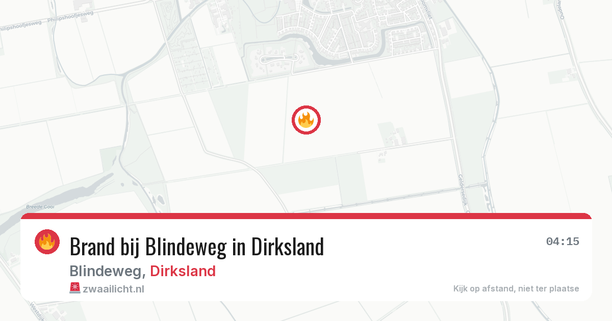 Brand bij Blindeweg in Dirksland — 26 jul 2026