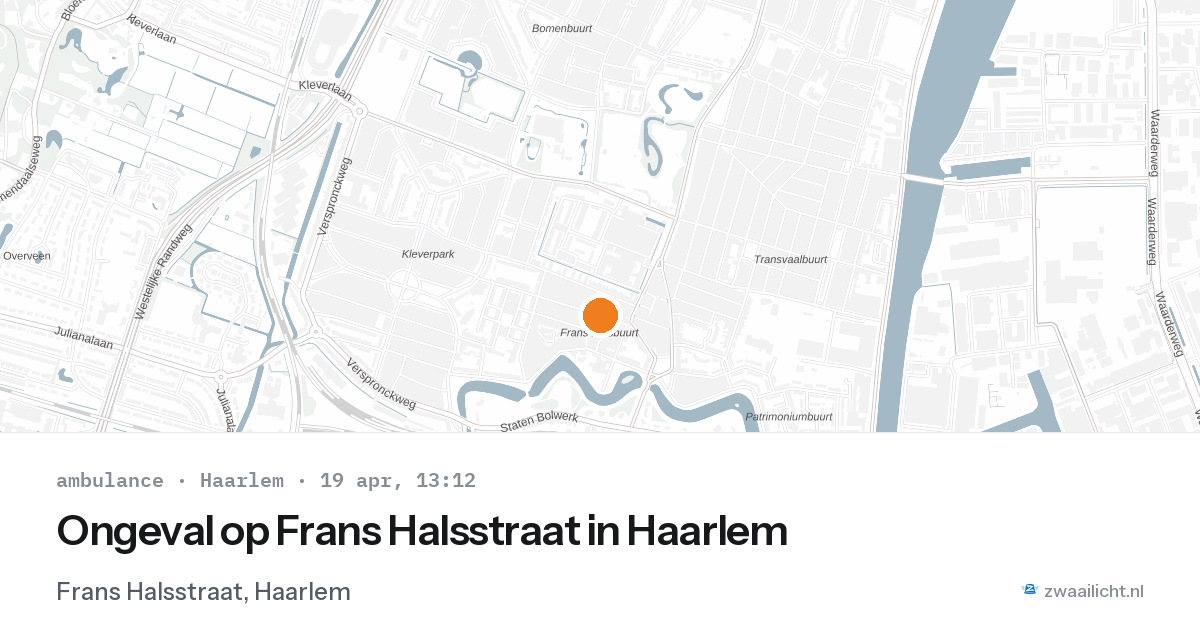 Ongeval op Frans Halsstraat in Haarlem — 19 apr 2026
