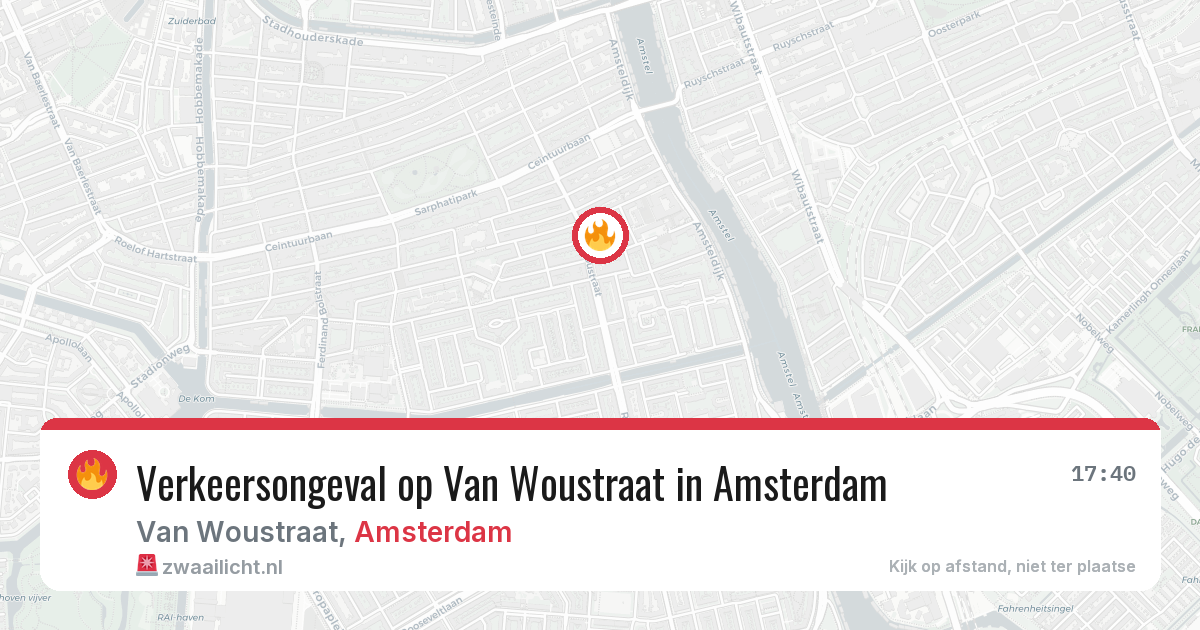 Verkeersongeval op Van Woustraat in Amsterdam — 1 apr 2026