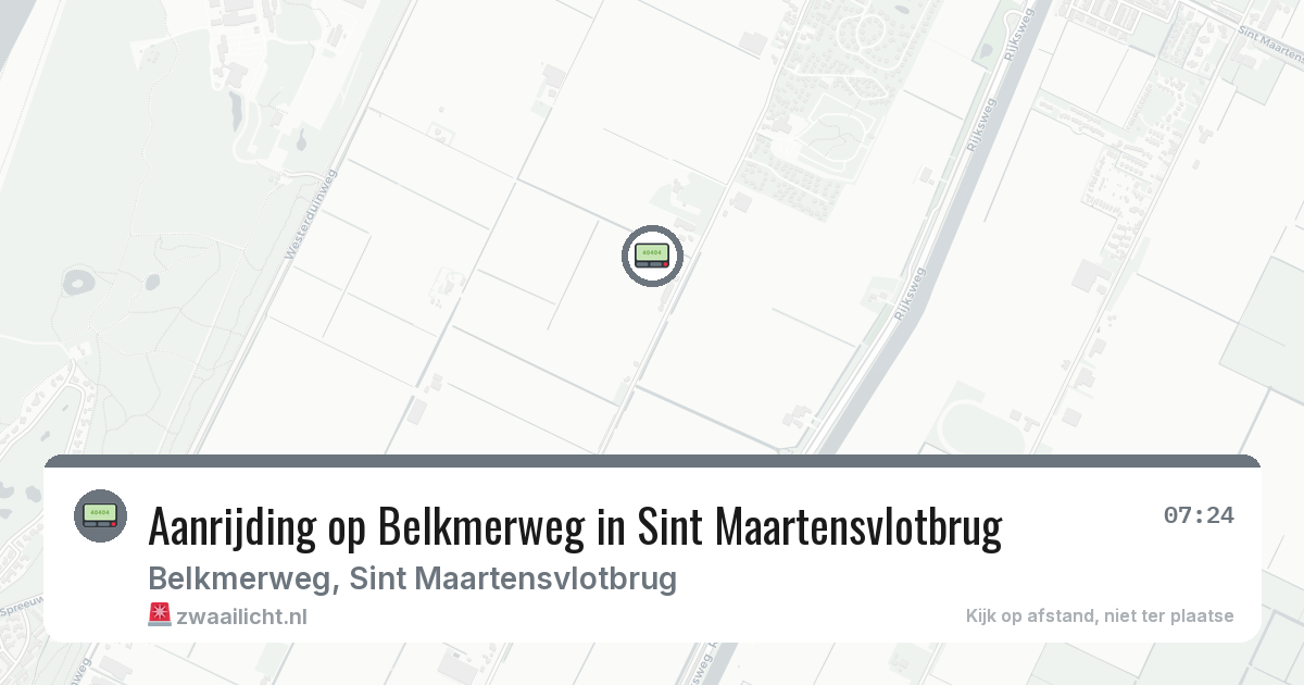 Aanrijding op Belkmerweg in Sint Maartensvlotbrug — 29 jan 2026