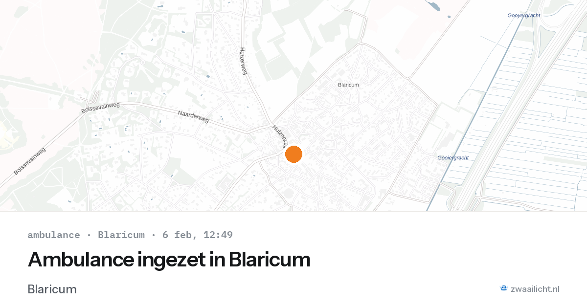 Ambulance ingezet in Blaricum — 6 feb 2026