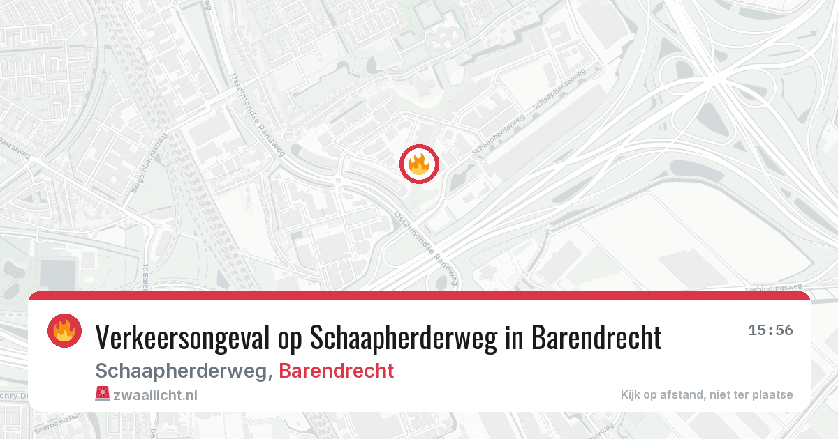 Verkeersongeval op Schaapherderweg in Barendrecht — 16 mrt 2026