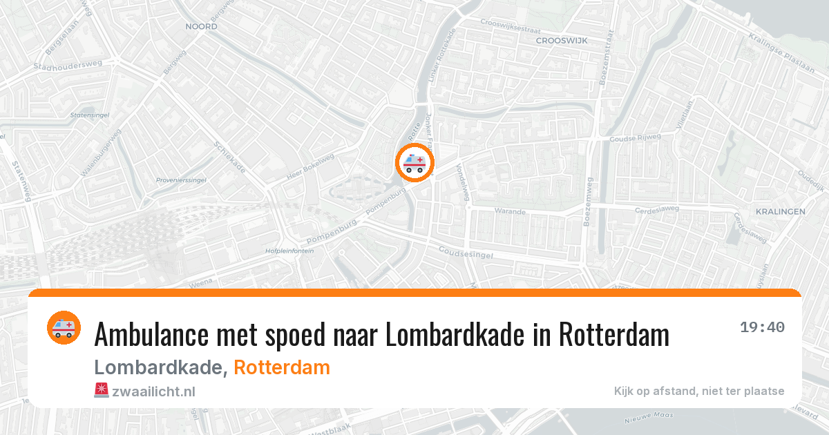 Ambulance met spoed naar Lombardkade in Rotterdam — 14 mrt 2026