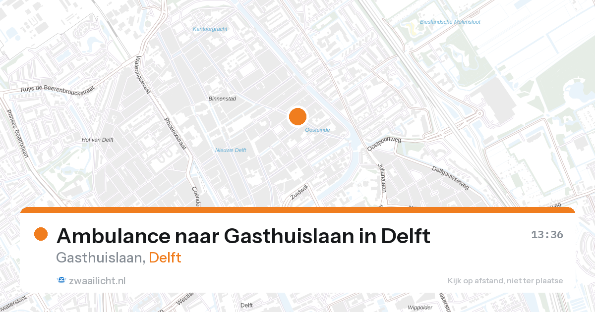 Ambulance naar Gasthuislaan in Delft — 28 aug 2026