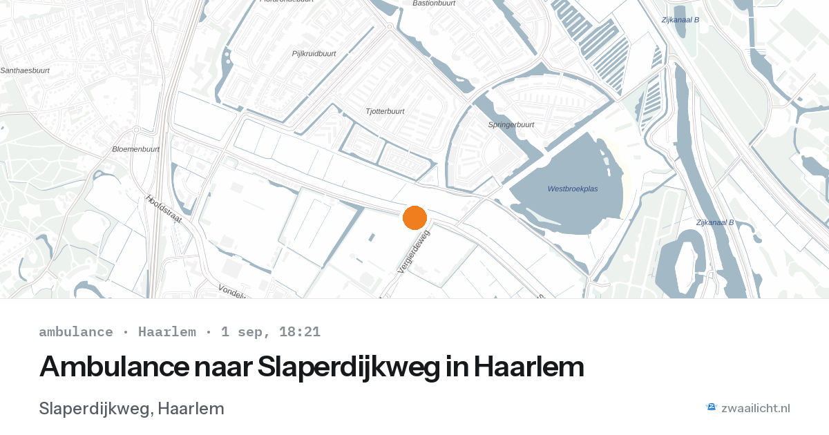 Ambulance naar Slaperdijkweg in Haarlem — 1 sep 2026