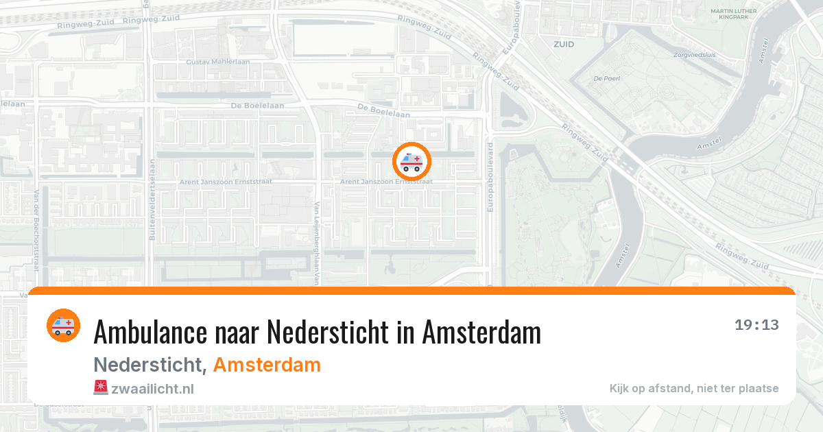 Ambulance naar Nedersticht in Amsterdam — 29 jun 2026