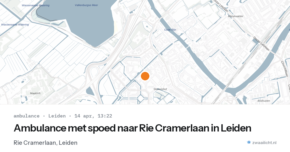 Ambulance met spoed naar Rie Cramerlaan in Leiden — 14 apr 2026