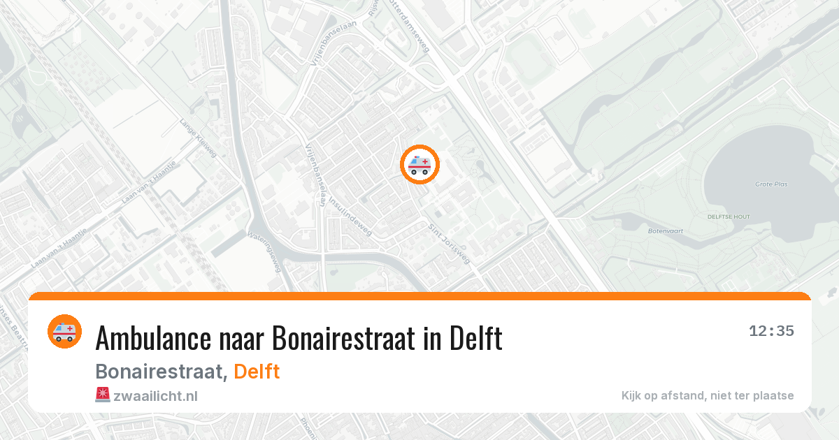 Ambulance naar Bonairestraat in Delft — 15 jun 2026
