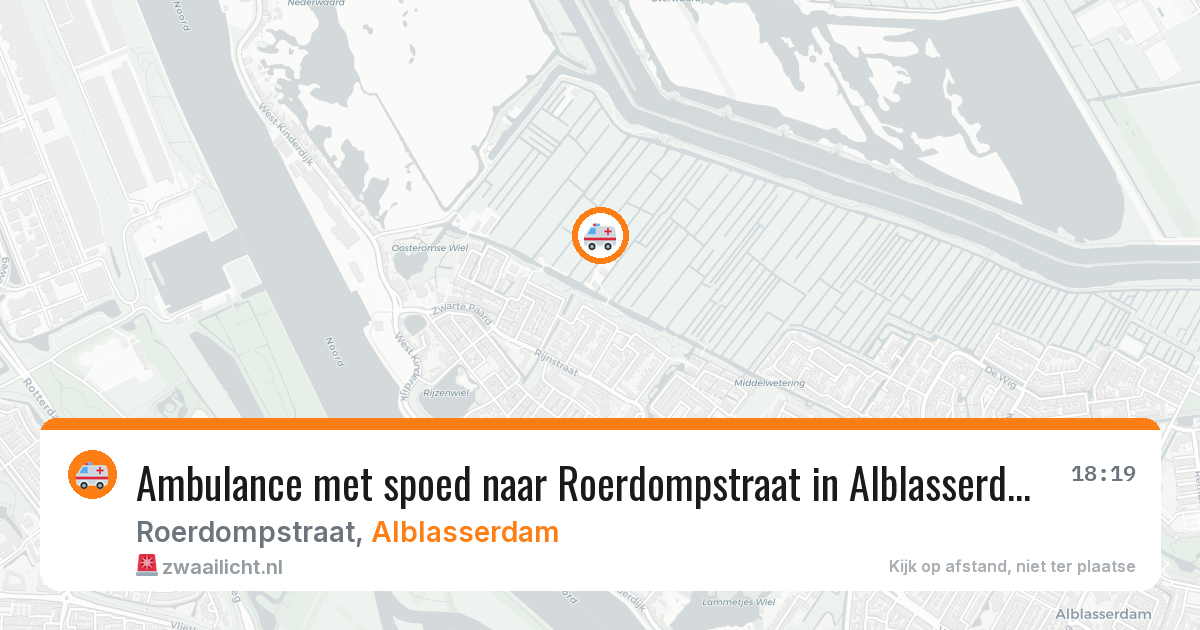 Ambulance met spoed naar Roerdompstraat in Alblasserdam — 20 jun 2026