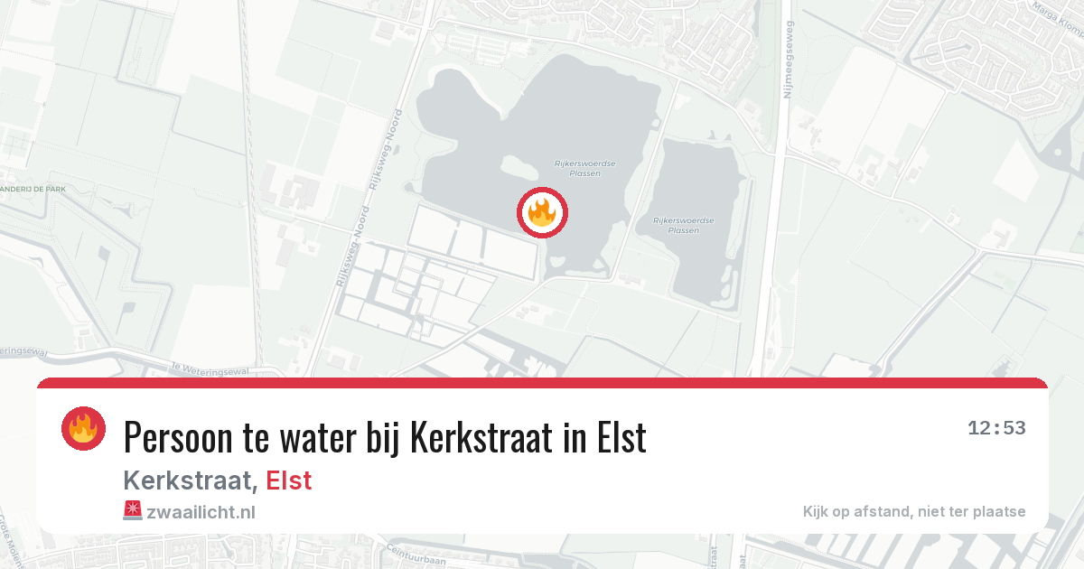 Persoon te water bij Kerkstraat in Elst — 20 jul 2026
