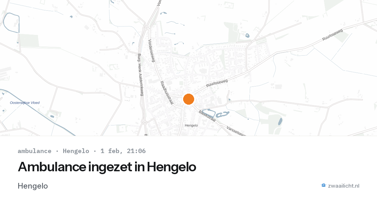 Ambulance ingezet in Hengelo — 1 feb 2026
