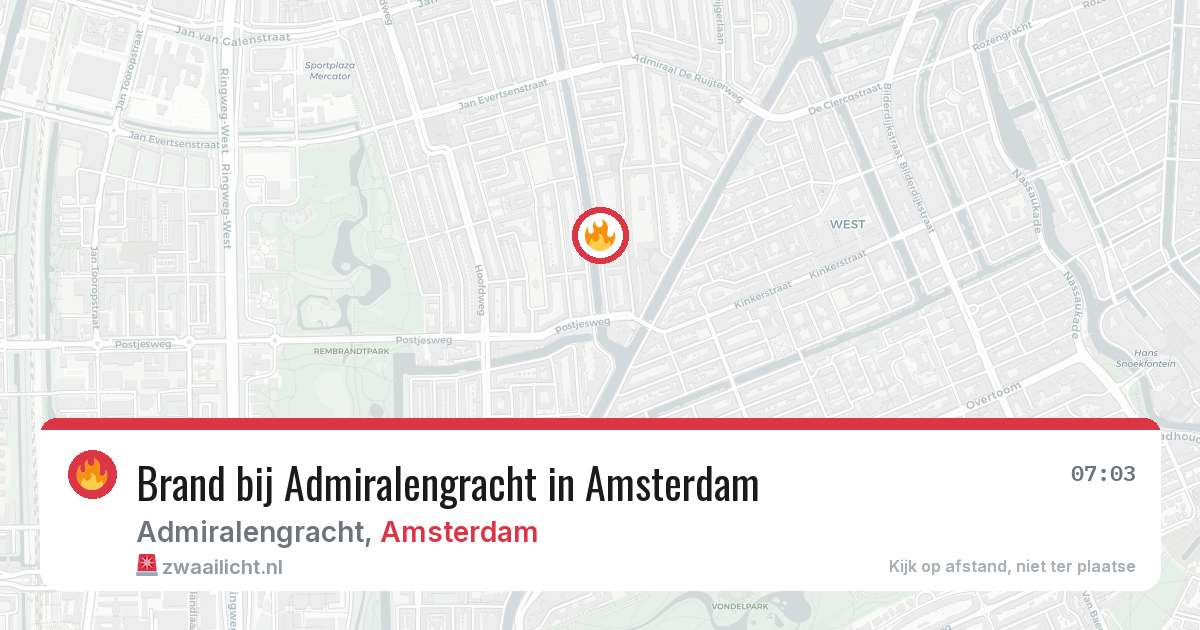 Brand bij Admiralengracht in Amsterdam — 10 apr 2026