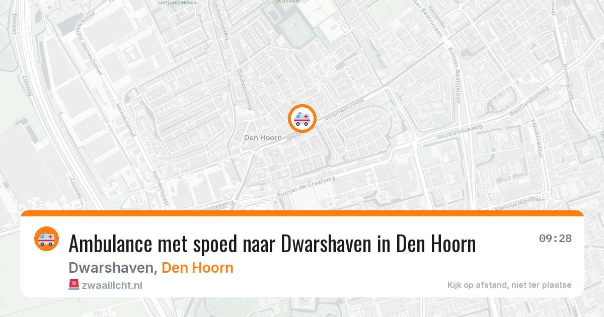 Ambulance met spoed naar Dwarshaven in Den Hoorn — 14 jun 2026