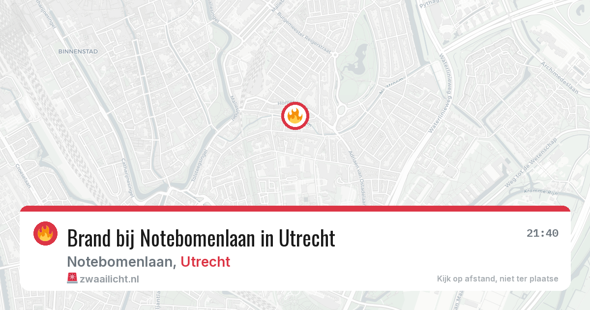 Brand bij Notebomenlaan in Utrecht — 22 mrt 2026