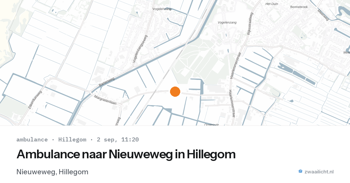 Ambulance naar Nieuweweg in Hillegom — 2 sep 2026