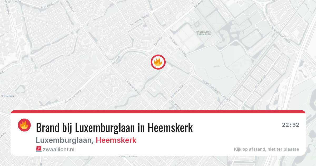 Brand bij Luxemburglaan in Heemskerk — 10 aug 2026