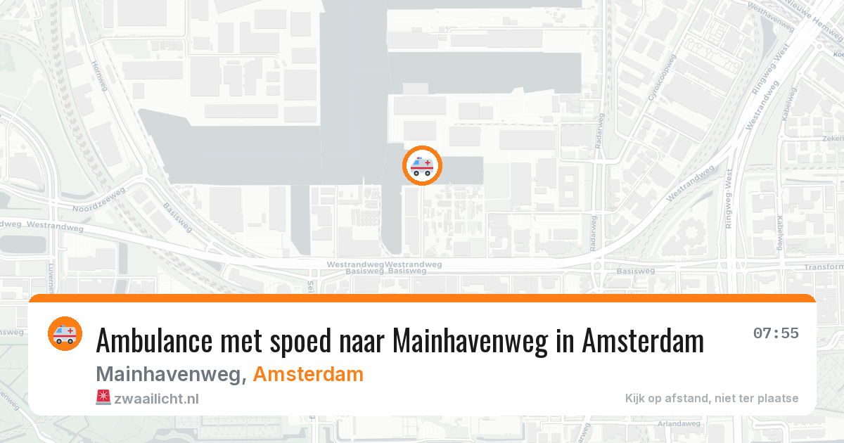 Ambulance met spoed naar Mainhavenweg in Amsterdam — 19 jun 2026