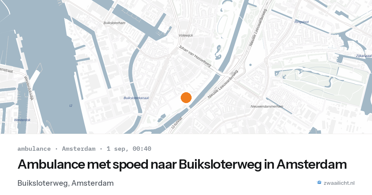 Ambulance met spoed naar Buiksloterweg in Amsterdam — 31 aug 2026