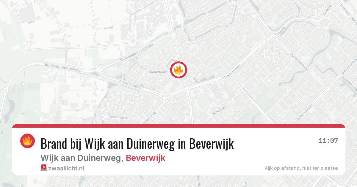 Brand bij Wijk aan Duinerweg in Beverwijk — 8 aug 2026