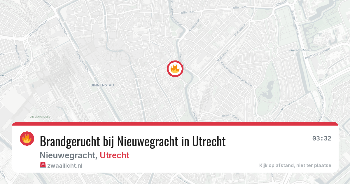 Brandgerucht bij Nieuwegracht in Utrecht — 28 jun 2026