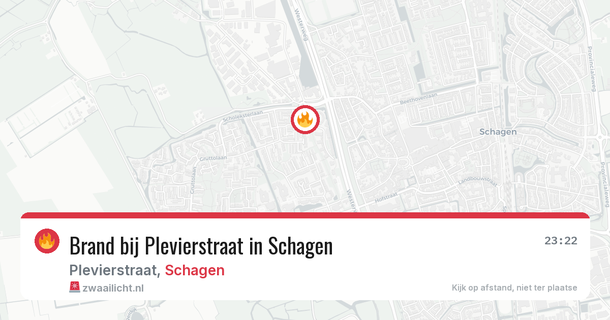 Brand bij Plevierstraat in Schagen — 19 jun 2026