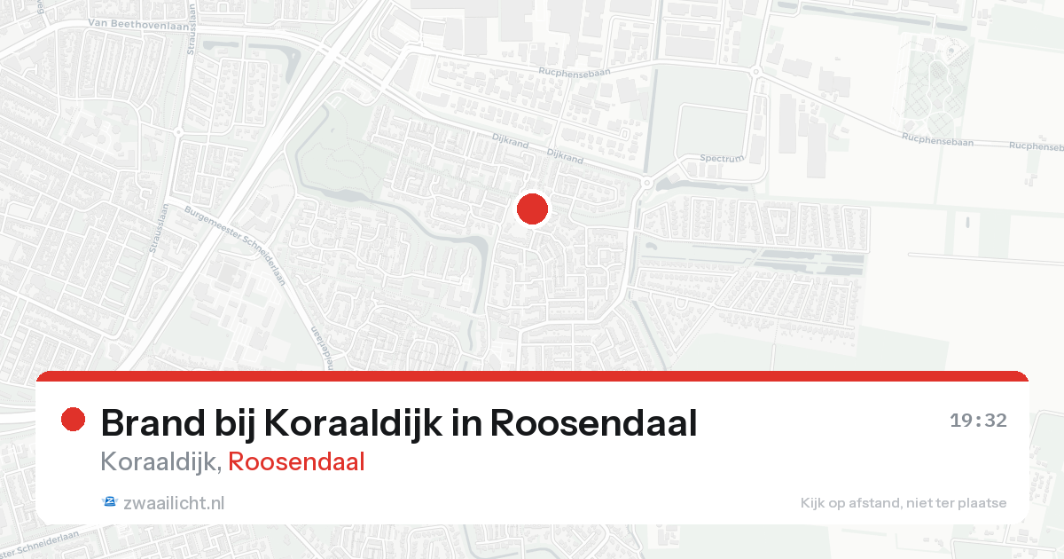 Brand bij Koraaldijk in Roosendaal — 24 aug 2026