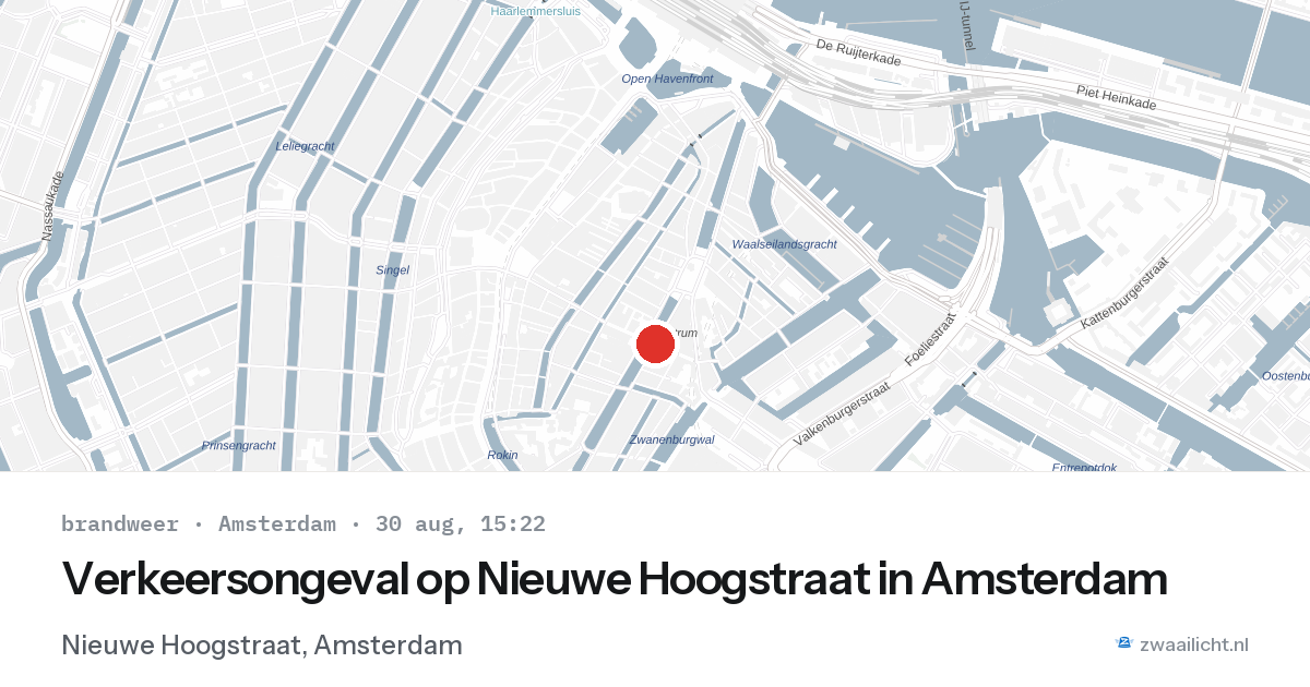 Verkeersongeval op Nieuwe Hoogstraat in Amsterdam — 30 aug 2026