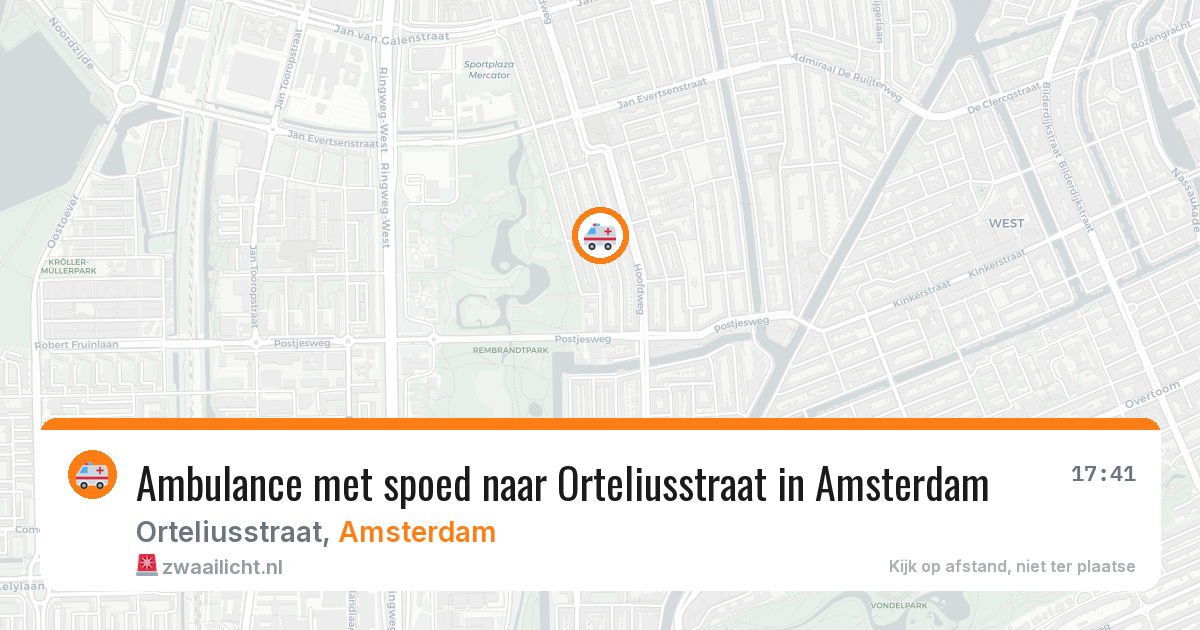 Ambulance met spoed naar Orteliusstraat in Amsterdam — 22 jun 2026