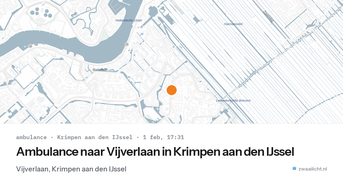 Ambulance naar Vijverlaan in Krimpen aan den IJssel — 1 feb 2026