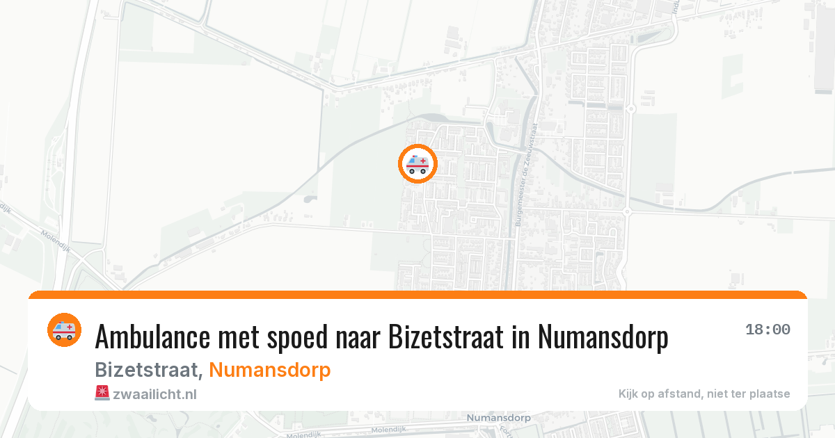 Ambulance met spoed naar Bizetstraat in Numansdorp — 22 jun 2026