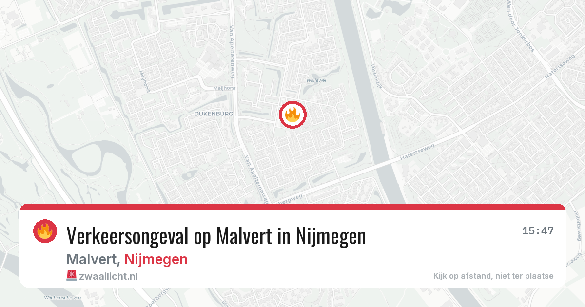 Verkeersongeval op Malvert in Nijmegen — 19 jul 2026