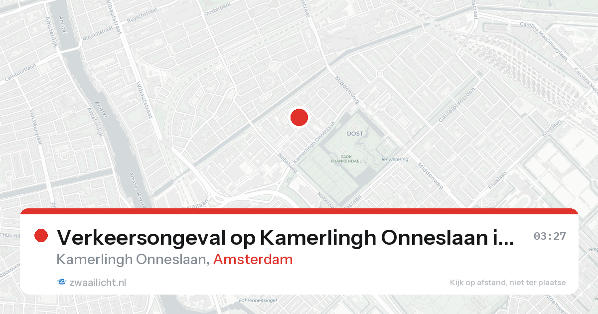 Verkeersongeval op Kamerlingh Onneslaan in Amsterdam — 22 aug 2026