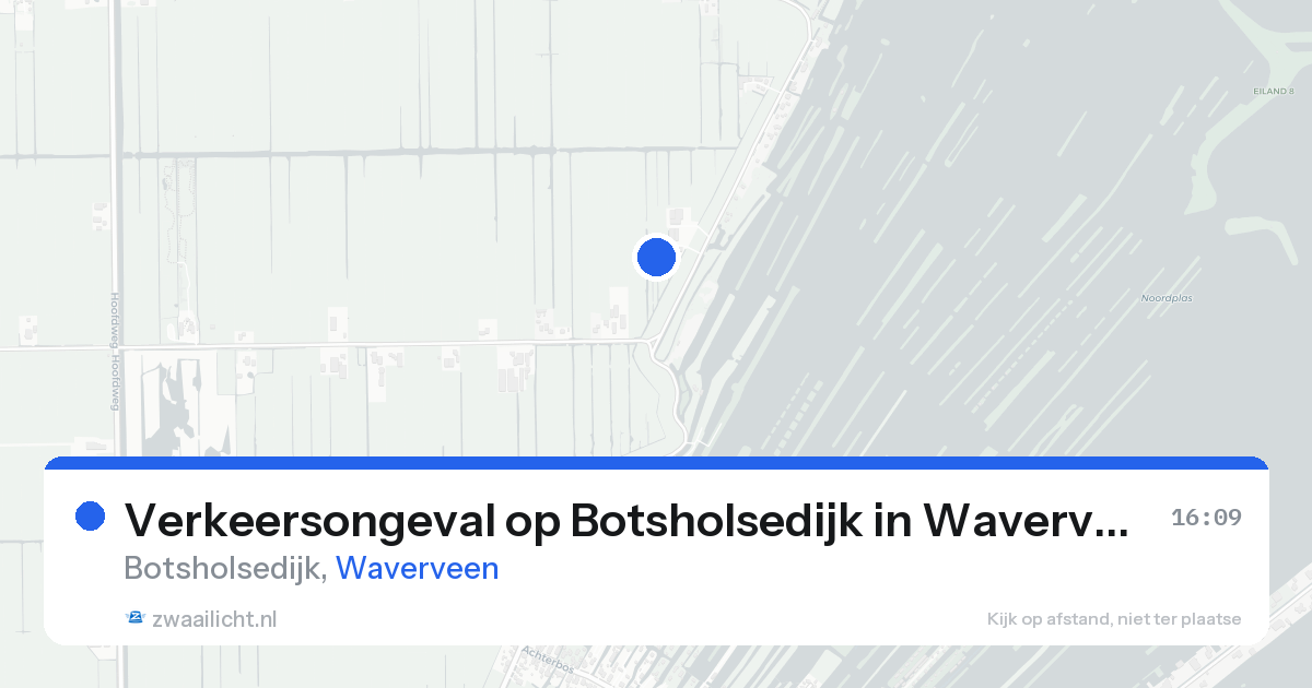 Verkeersongeval op Botsholsedijk in Waverveen — 5 aug 2026