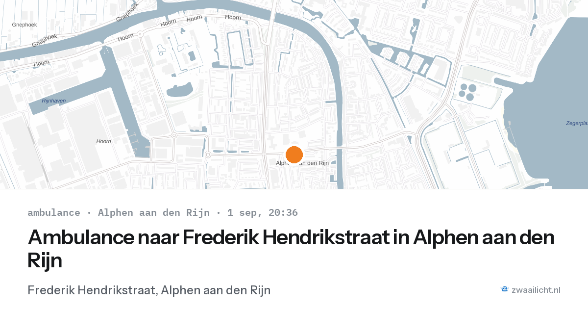 Ambulance naar Frederik Hendrikstraat in Alphen aan den Rijn — 1 sep 2026