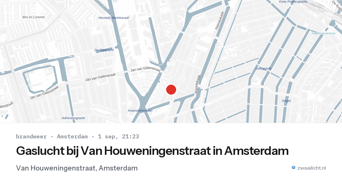 Gaslucht bij Van Houweningenstraat in Amsterdam — 1 sep 2026